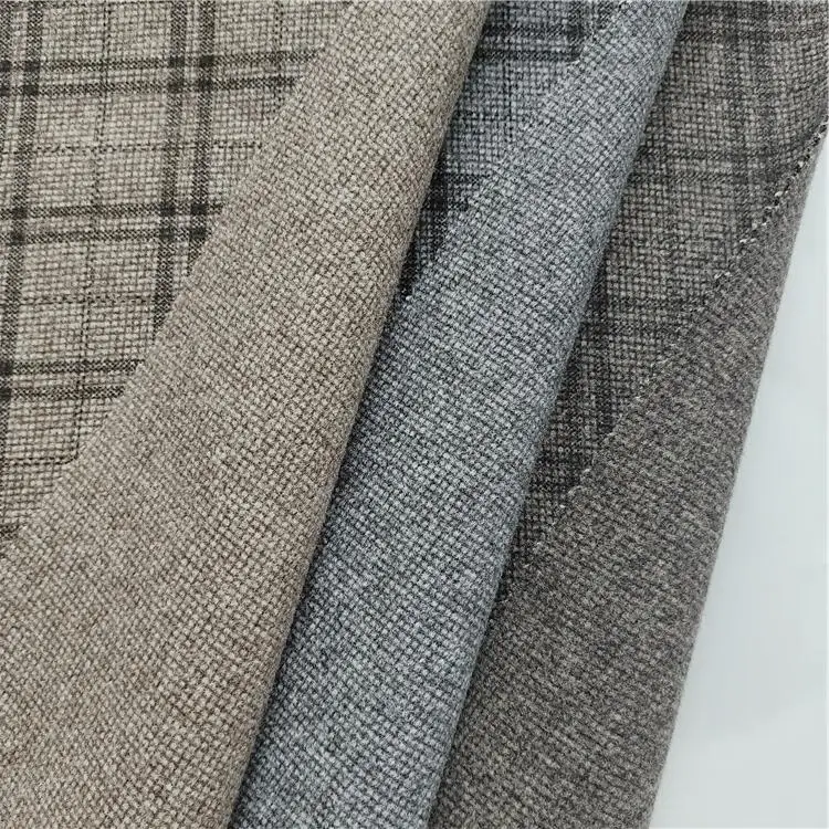 Hot sale Dty brush print knit jacquard fabric tweed brushed fabric polyester wool for coat