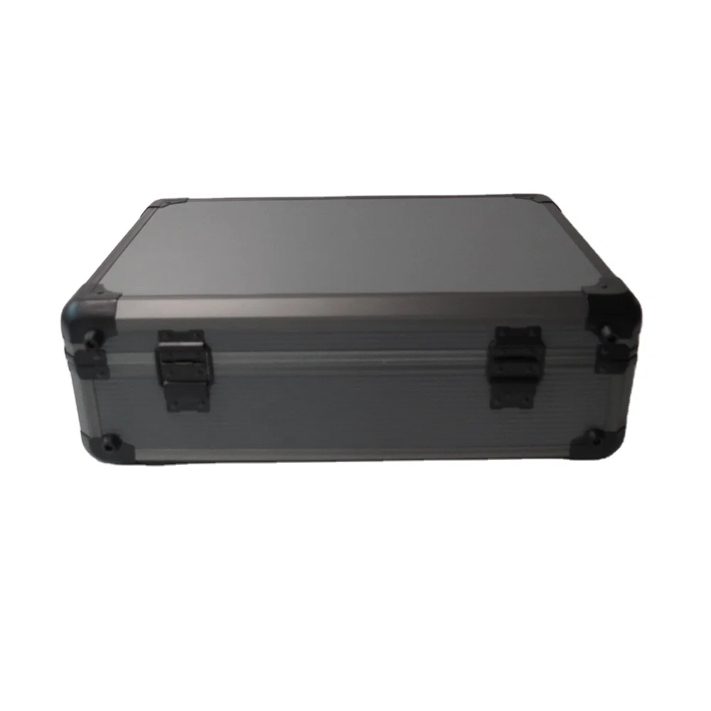 Темно-серый персонализированный портативный алюминиевый ящик для инструментов для камеры, алюминиевый портфель, кейс для инструментов