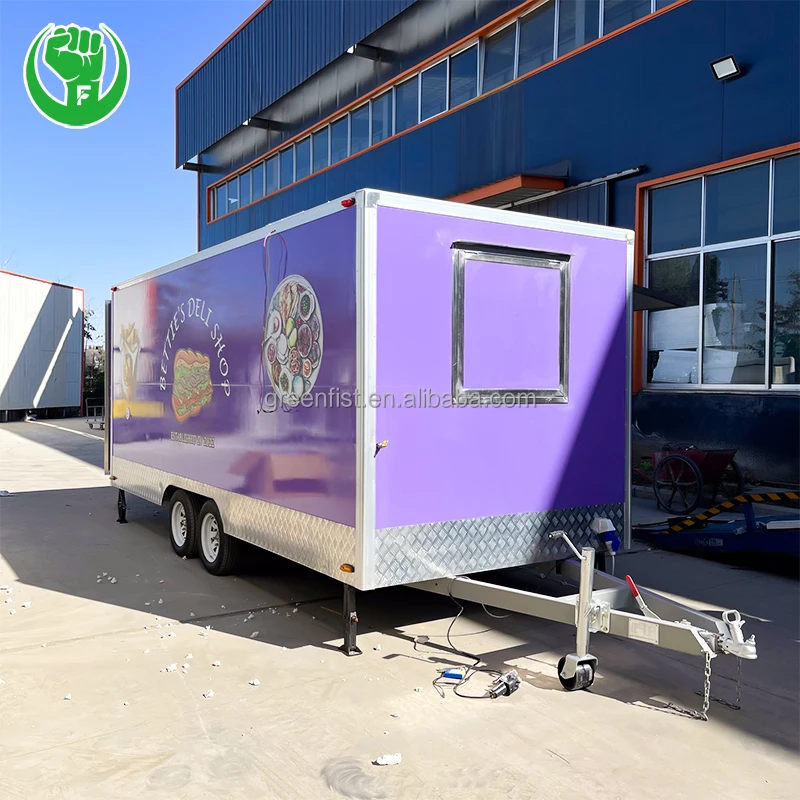 Greenfist 14ft Latest model Mobile Food Trailer Fully Equipped Food Cart Food Vending Truck For Sale