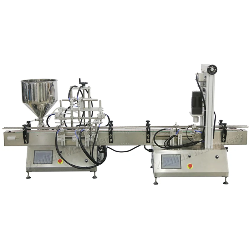 GT2T and QDX Auto Desktop 10ml Vial Essential Oil Small Glass Bottle Liquid and Paste Filling Capping machine  Production Line