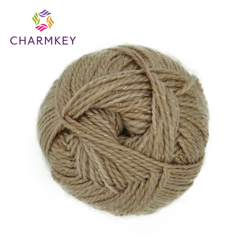 Soft  fashion yarn crochet fancy yarn gold color lurex metallic yarn for knitting