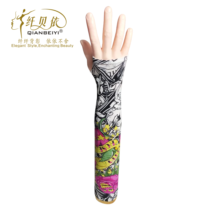 tattoo sun protection 3d digital printing elastic arm sleeve