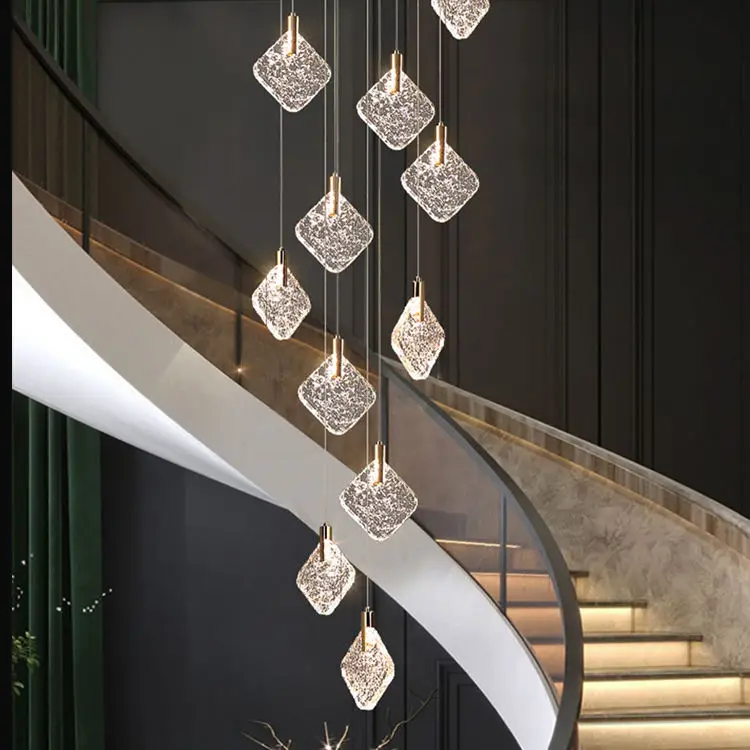 Modern Living Room Decorations Villa Deluxe Chandelier Minimalist Stair Chandelier Dining Room Room Lamp Led Chandelier