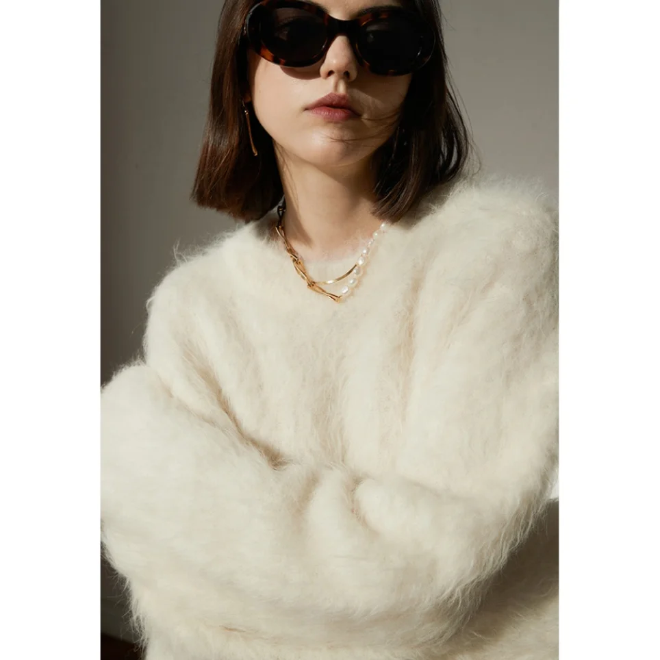 Оптовая продажа от фабрики, женские свитера 30% альпака + 30%, шерстяной пуловер с длинными рукавами, Женский 20% мохеровый свитер