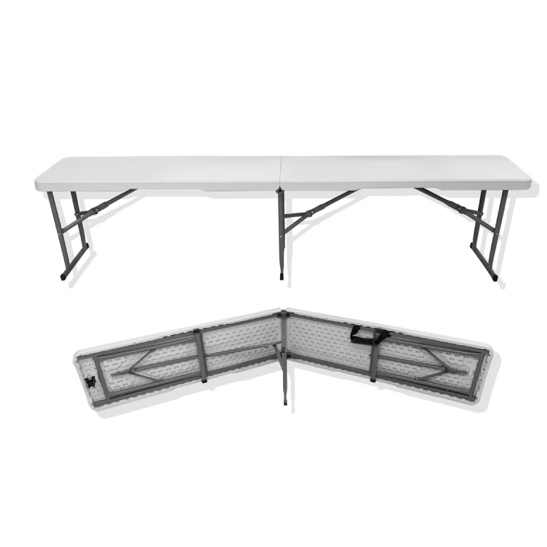 Custom Convenient Eco Friendly Home Waterproof Party Meeting Dinner Picnic Plastic 6ft Folding In Half Bench