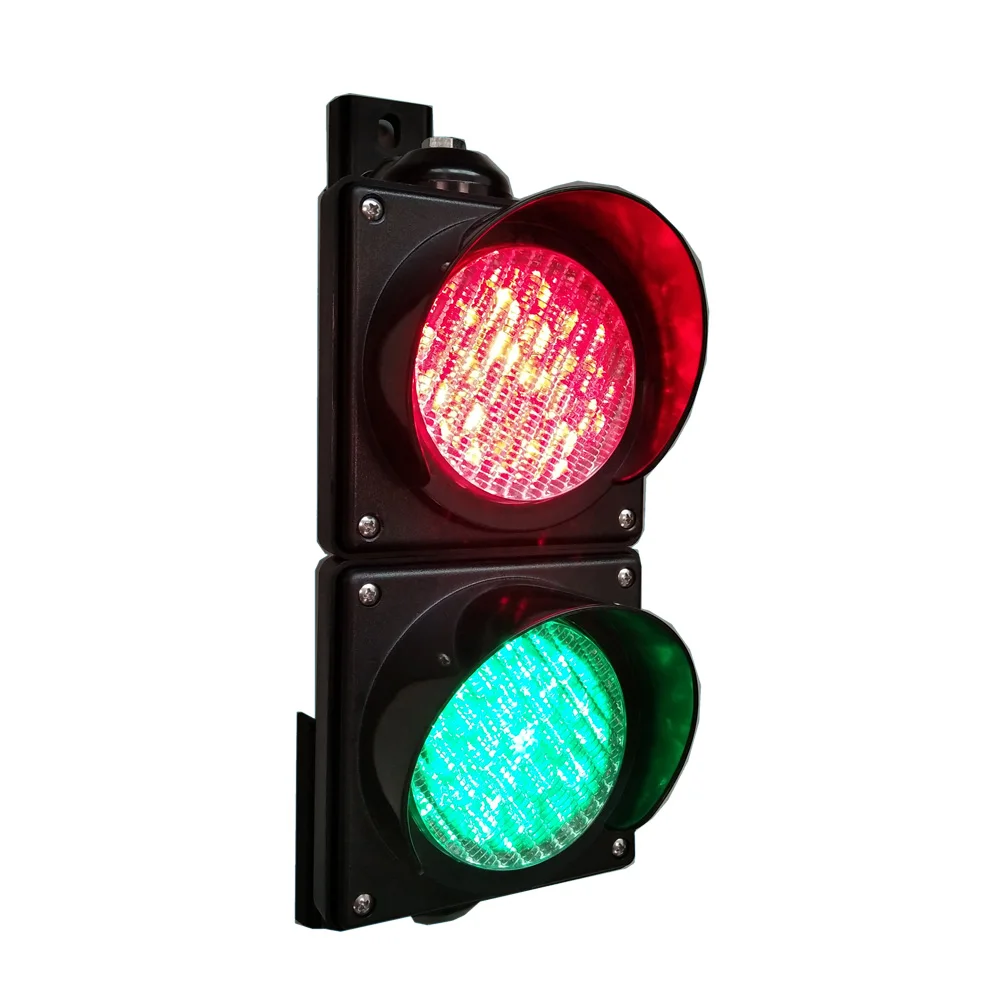 FAMA TRAFFIC 100mm Mini Plastic LED Traffic Lights 2 Units Red Green with Spider Web Lens 12V Semaphore