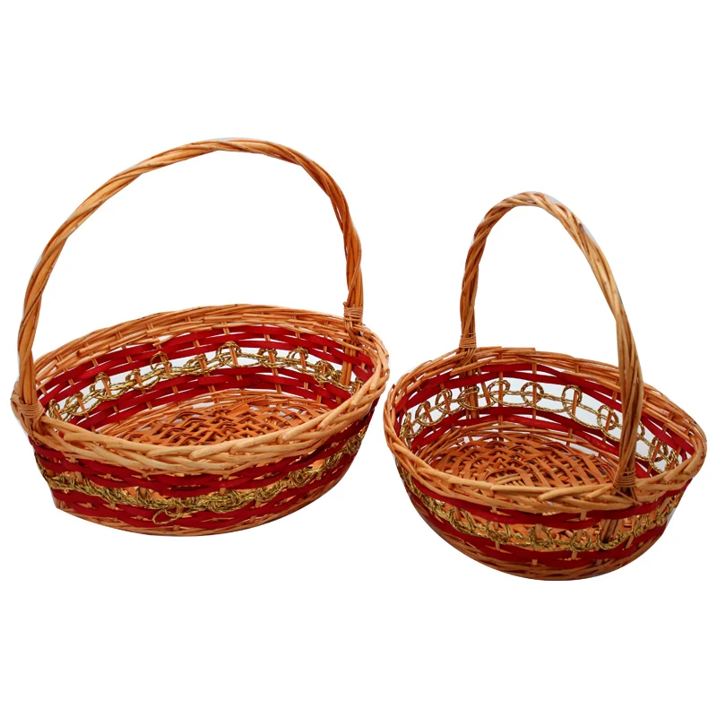 Jinliu gift wicker baskets with handle wholesale basket in bulk fruit