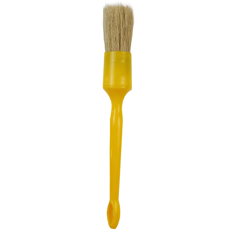 Plastic handle customized logo 5 PCS hog bristle round brush for car washing cleaning