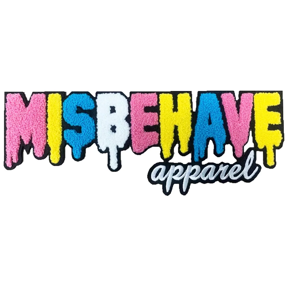 Высококачественные нашивки с буквами из синели, нашивки с вышивкой, нашивки для одежды