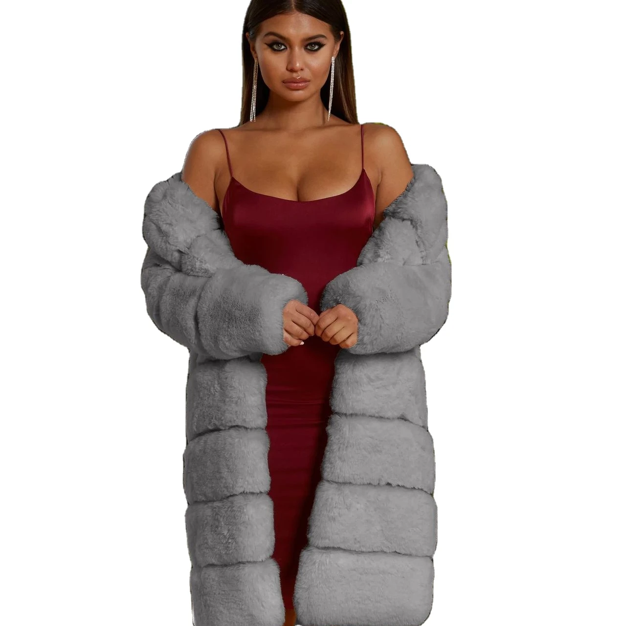 Wholesale cheap price rex rabbit fur women custom faux fur coat