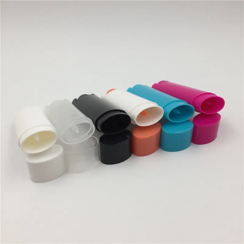 5g  0.15oz 5ml Matte Black Mini Deodorant Tube Oval Shape Lip Balm Packaging Tube Blush Stick Container For Salve Pomade