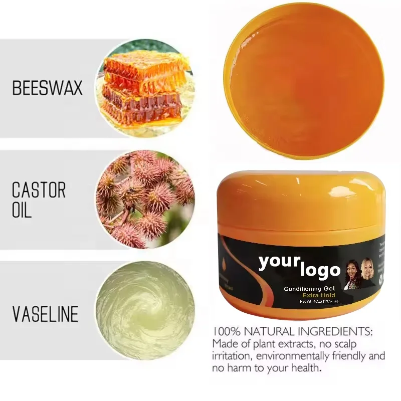 New arrivals 4oz hair wax braid gel Edge Control for African Wholesale Hair Edge Control No Label strong hold Braiding Gel