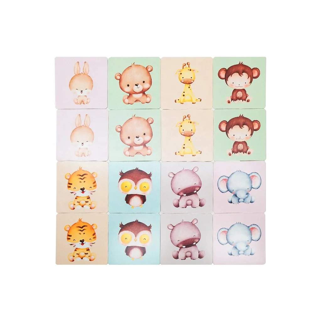 Hot Sale Kids Preschool Educational Toys English Animal Memory Children Flash Cards cognitive Cards