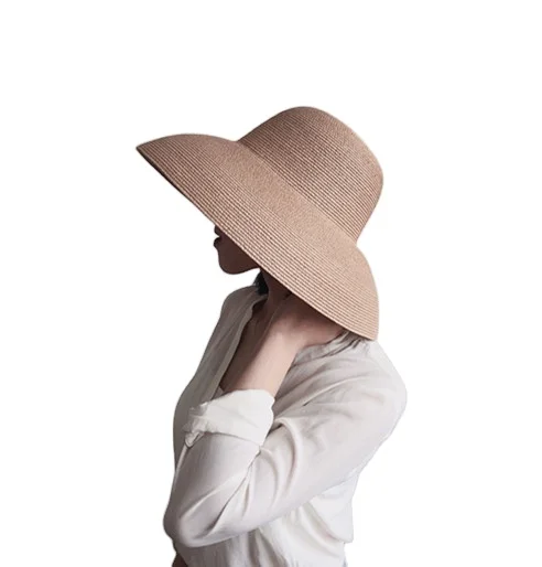 
CLIMATE Classic Outdoor Casual travel Straw hats for women wide brim floppy summer sun hat high quality leather belt Foldable 