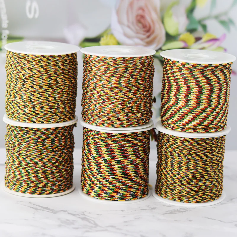 2022 Jade thread A100m B 60m C 30m D 20m five-color hand-woven rope bracelet multicolored gold thread chinese knot
