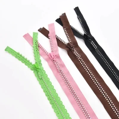 Hot sale decorative zipper open end diamond stone teeth zipper for luxury clothes and bag