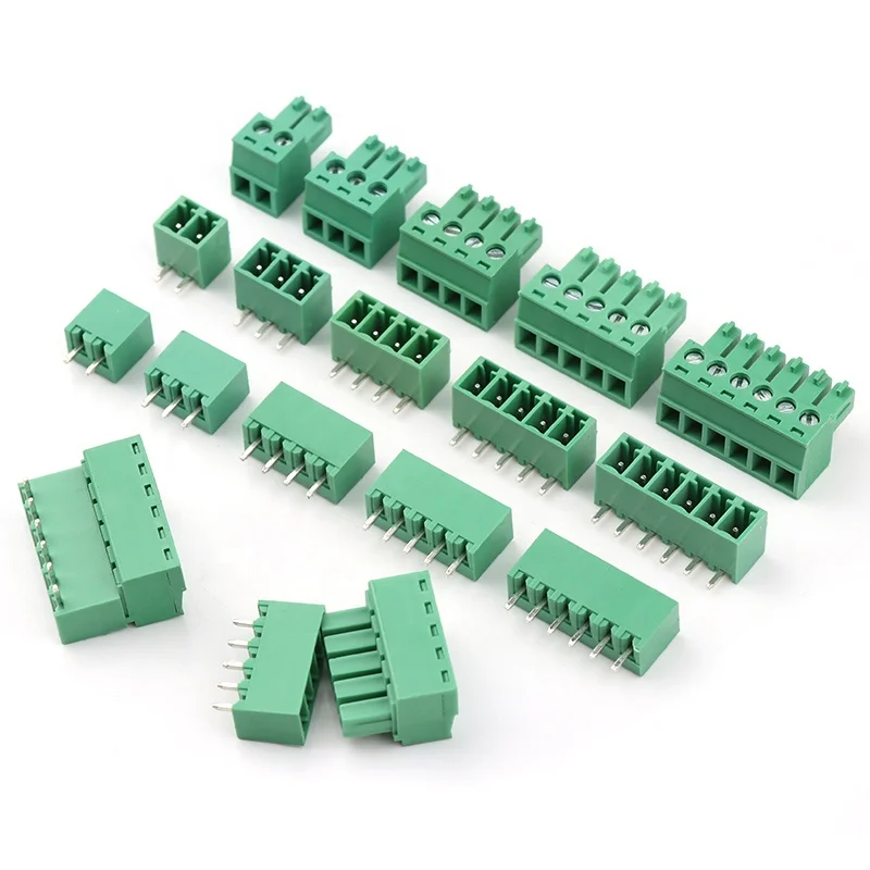 3.81mm pitch 2-16pins plug-in terminal block right angle vertical male female 3.81 pluggable Terminal block Connector