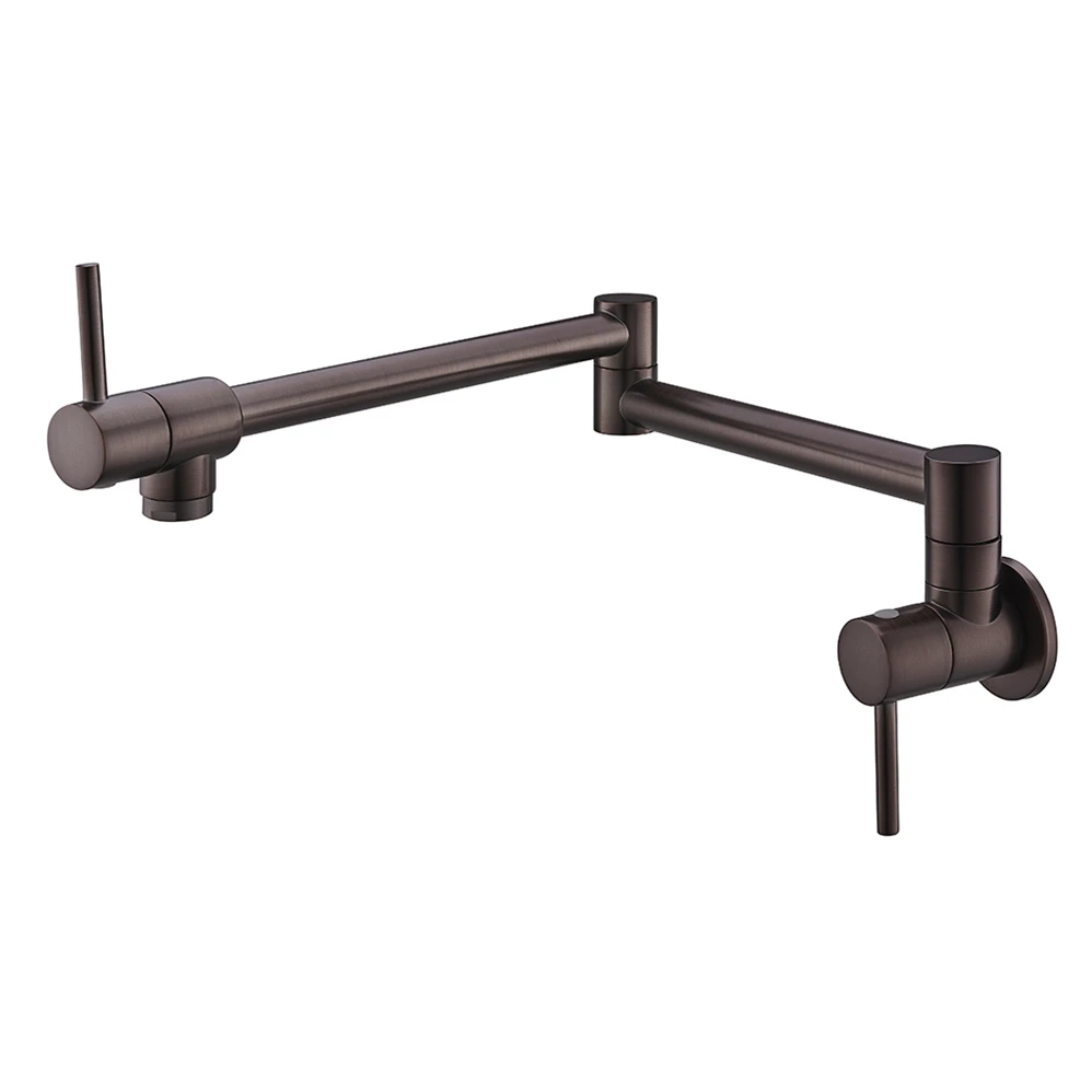 China Factory Modern Design Chrome Wall Mounted Kitchen Pot Filler Brass Folded Kitchen Faucets