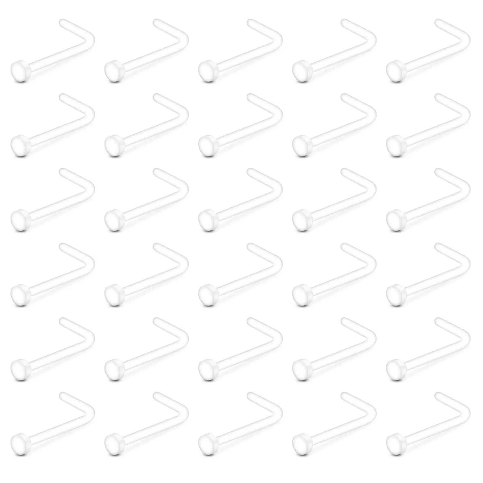 30pcs Clear Nose Rings for Work Clear Nose Piercing Plastic for Surgery Invisible Nose Ring Retainer