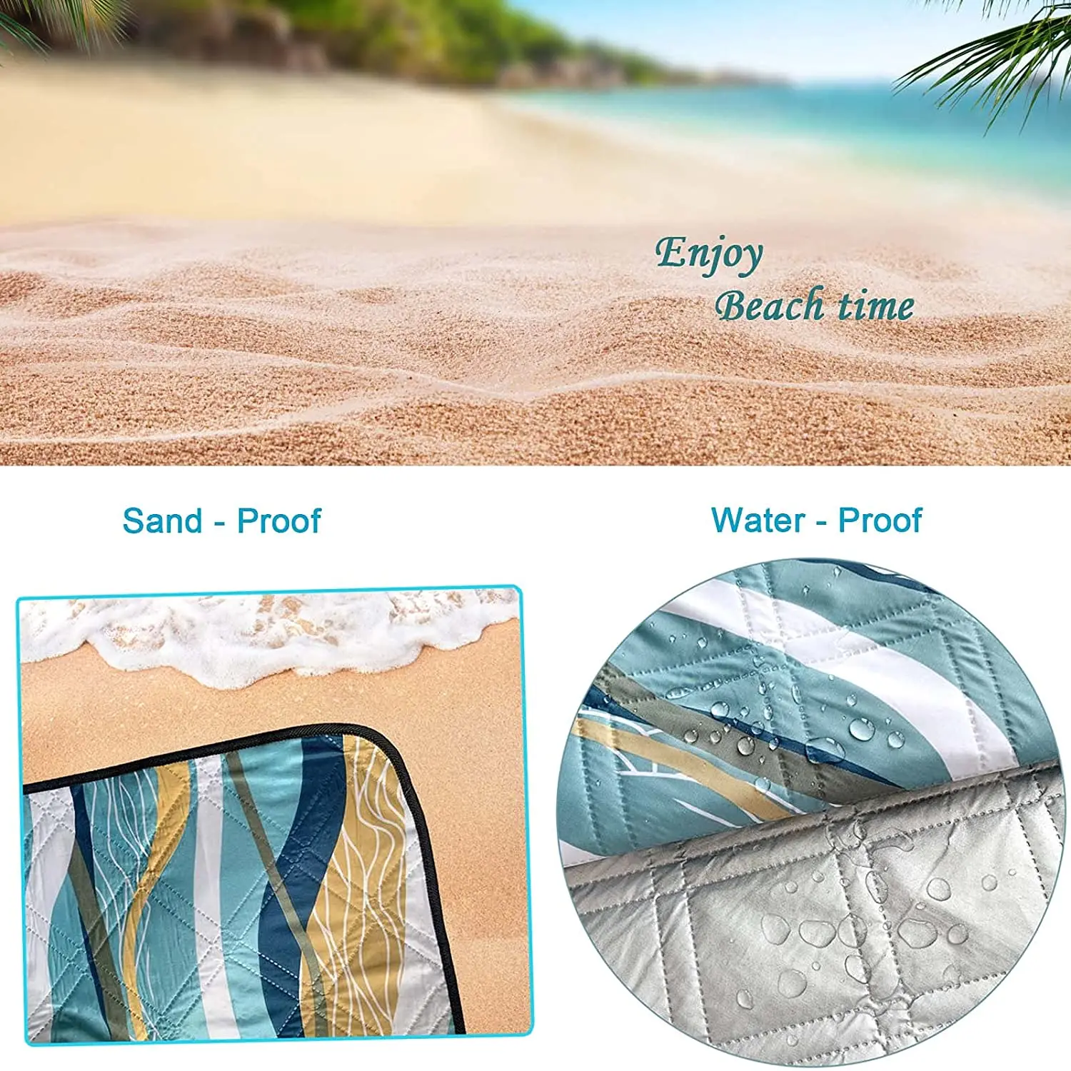 Extra Large Foldable Portable Waterproof Padded Picnic Blanket Outdoor Camping Mat Beach Rug for Lawn Barbecue Sand Desert