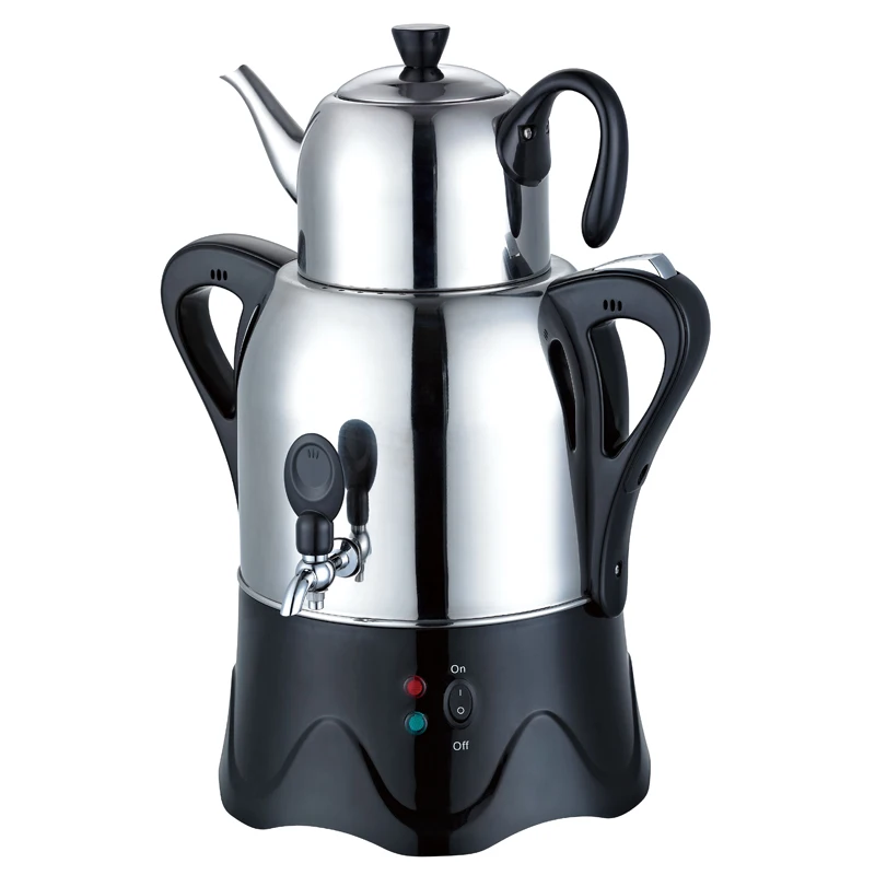 Electric Turkish tea pot with stainless steel tea pot samovar