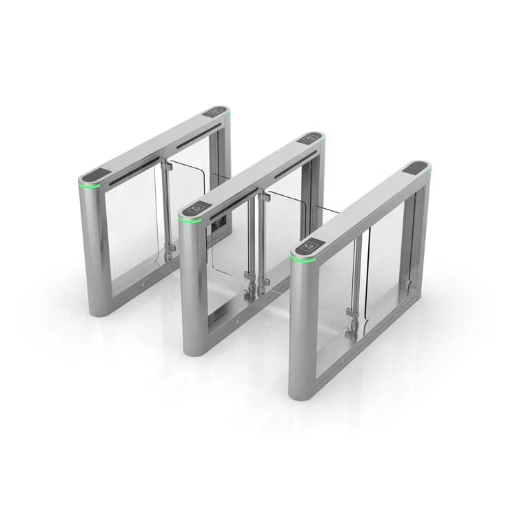 High security optical facial recognition pedestrian gate access control swing turnstile barrier speed gate system