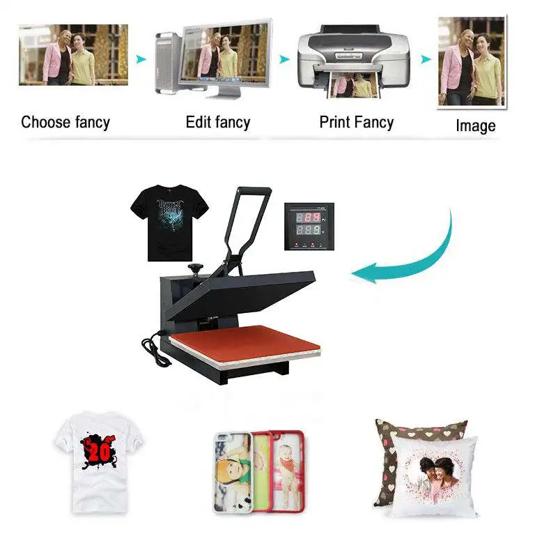 DMZY2  High Pressure Power 38*38 Sublimation Manual Hand Held Printing Press Heat Transfer Machine For T Shirts Transfer