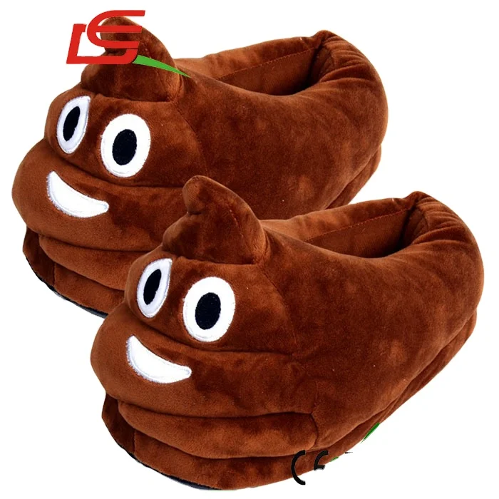 Оптовая продажа, теплые домашние зимние мягкие плюшевые тапочки в стиле эмо ji