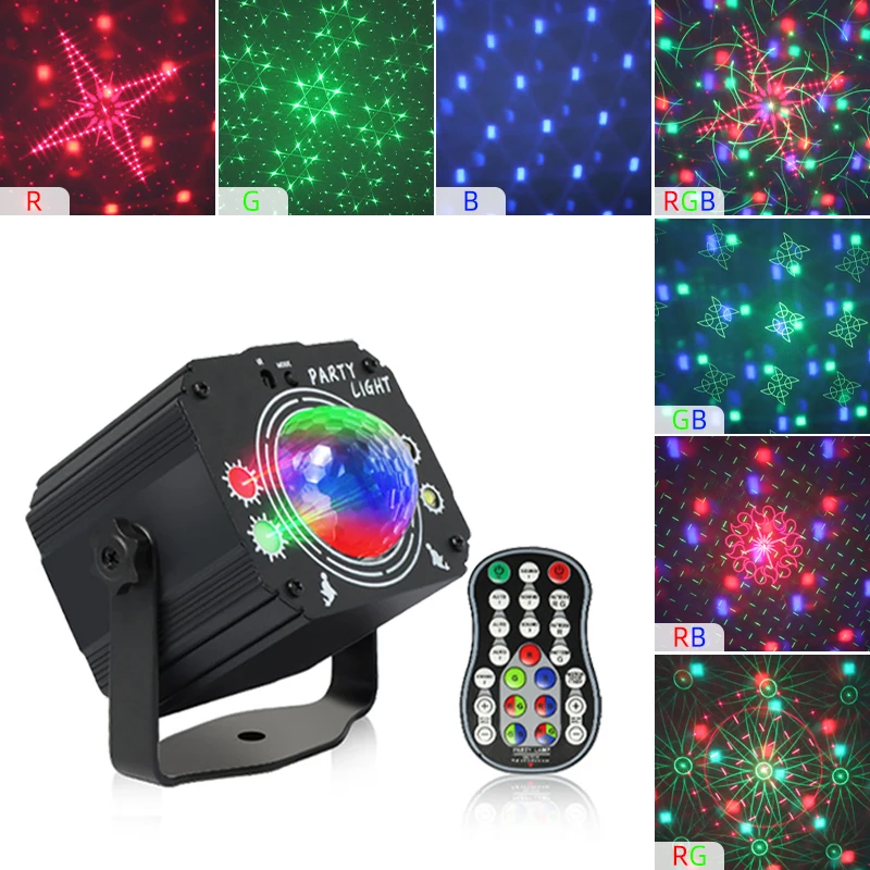 3 in 1 Mini remote control Crystal Ball LED Stage Lights Emitted Colorful Laser Beam for Parties KTV