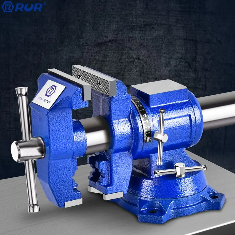 Heavy Duty Double Jaw Swivel Base woodworking table Bench Vise with AnvilClamp body clamp seat 360 degrees