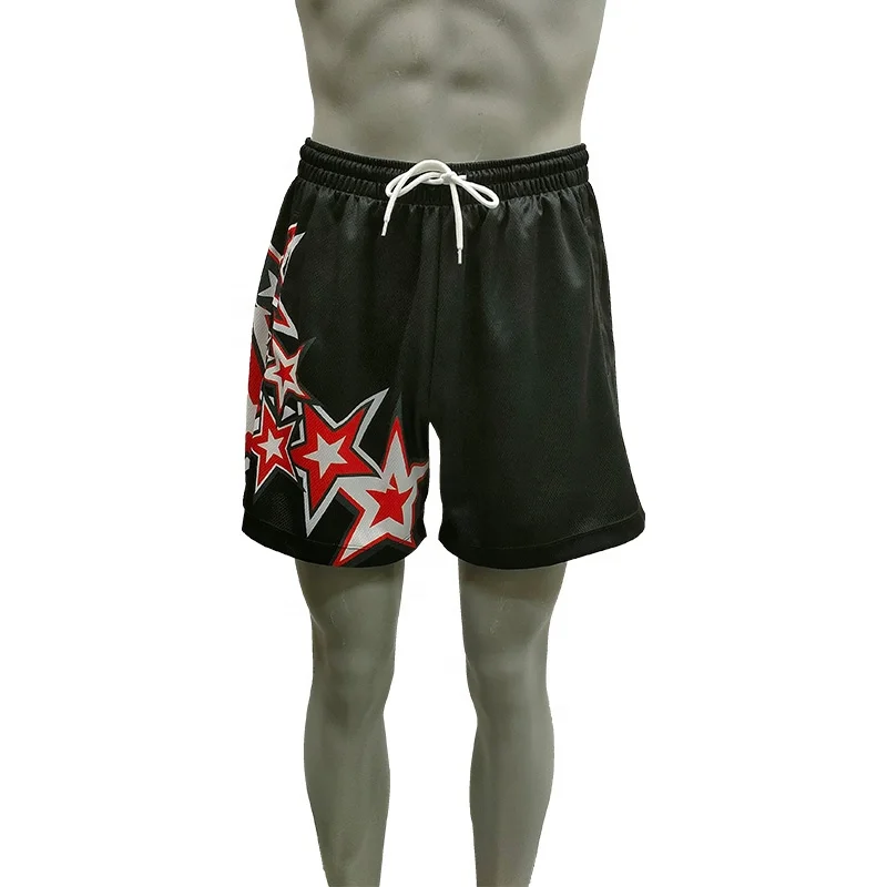 Пользовательские прочные мужские шорты из мягкой сетки на молнии с карманами