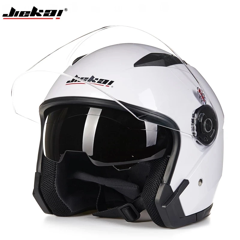 factory Outlet Jiekai 512  Helmet Intercom Mens Retro Scooter Half Face  Motorcycle Double Visor Helmets Product
