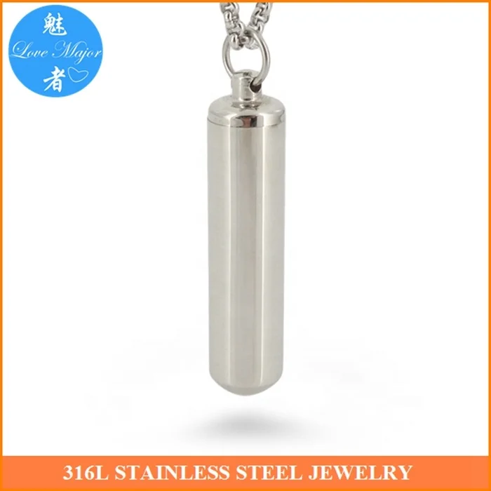 Jewelers Stainless Steel Cone Shaped Ash Memorial Keepsake Holder Pendant