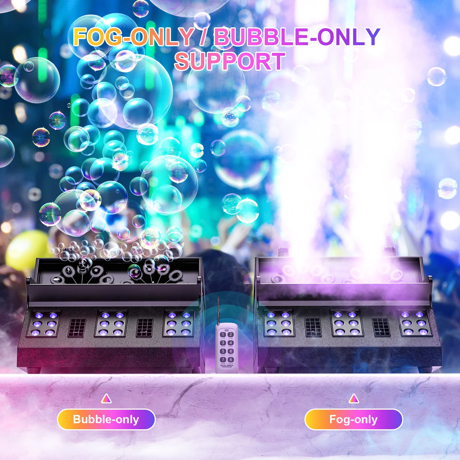 1500W LED RGB Smoke Bubble Machine Blower Maker Gas Performance Wedding for Indoor Outdoor Birthday Party Stage Effect Equipment
