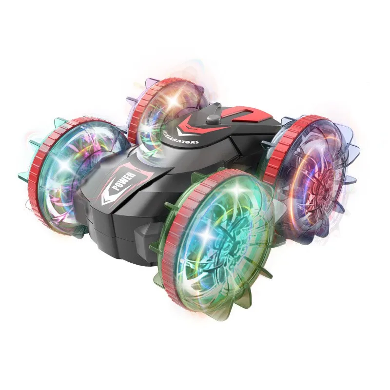 Remote Control Car Transparent Red Wheel 2.4 GHz RC Land Boat Toys Waterproof RC Toys Car Outdoor Pool Water Toys for Boys girls