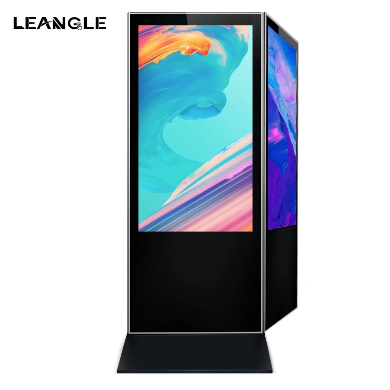 43 55 65 inch Indoor Media Player Double-Sided Vertical Window Display Screen Digital Signage