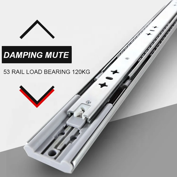 AOLISHENG Ball Bearing Telescopic Triple Extension Kitchen Cabinet Heavy Duty Soft Close Drawer Slide