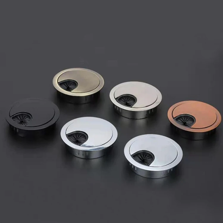Zinc alloy  Round Shape Computer Hole Cover Table Office Desk Cable Grommet