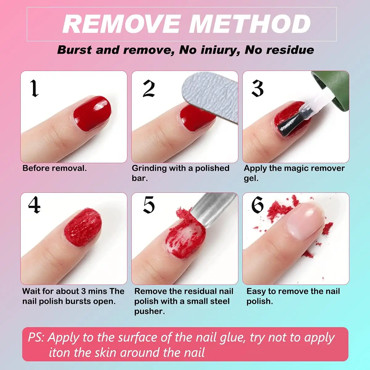 15ml Magic Nail Polish Remover Gel UV Gel Polish Delete Magic Burst Nail Gel Remover Semi Permanent Varnish Polish
