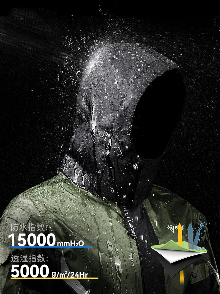 SULAITE Reflective Black Rain Coat Bike Suit Rainwear Motorcycle Men Waterproof Suit Raincoat For Motorcycle Riders