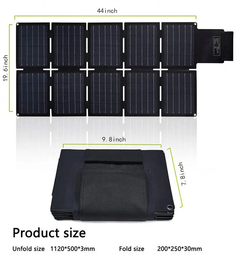 60W 50W 40W 2 USB 5V 18V 24V DC Usb output portable outdoor system solar panels Charger for camping For Portable Power Station