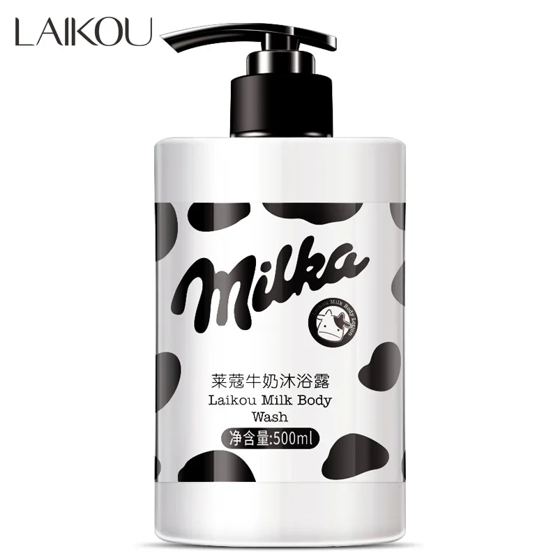 OEM/ODM  Milk Protein Lubricating Skin Rejuvenation Body Bath Wash 500ml Large Capacity  bathing shower gel