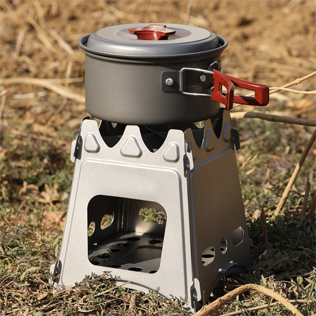 Lightweight Portable Titanium Stove Kerosene Titanium Wood Alcohol BBQ Folded Camping Stove Gas Stove