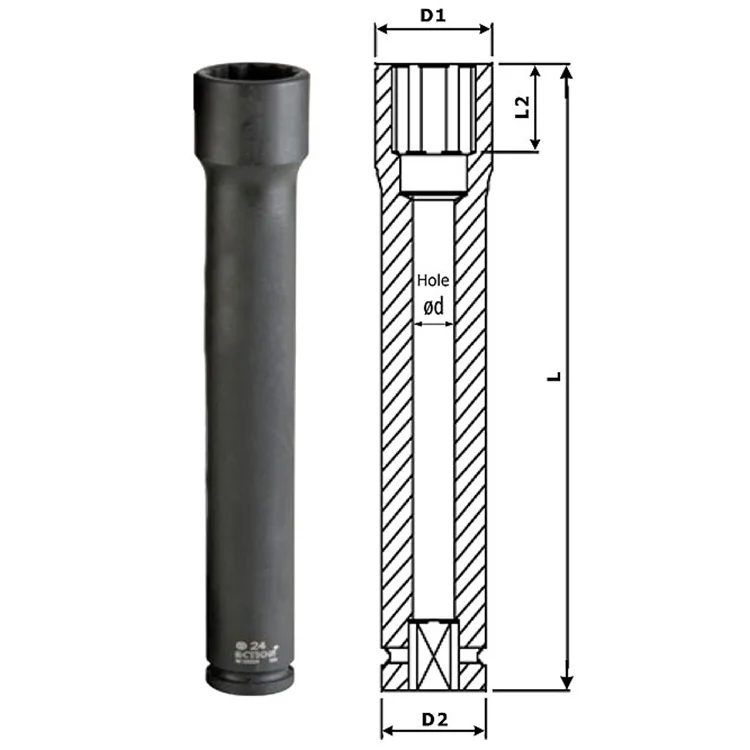 Made China 10 Pcs 1/2 DR Deep Impact Socket Set Tools Set Impact Hand Tools Socket