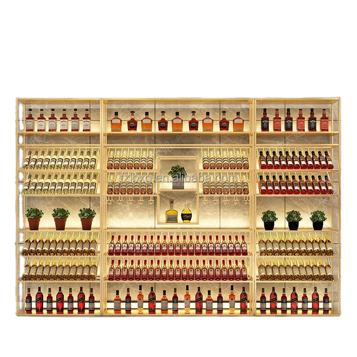 Настенная металлическая Винная стойка, демонстрационная стойка для винных бутылок высокого качества