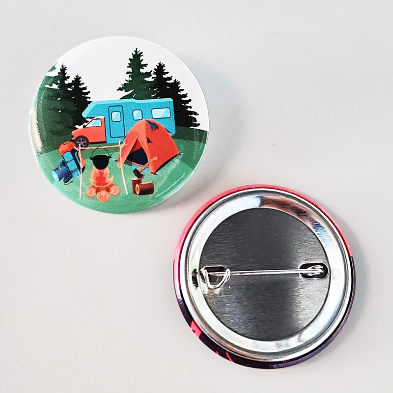 Hot Design Round Anime Tinplate Badge Custom 58mm Metal Pin Button Cheap Option