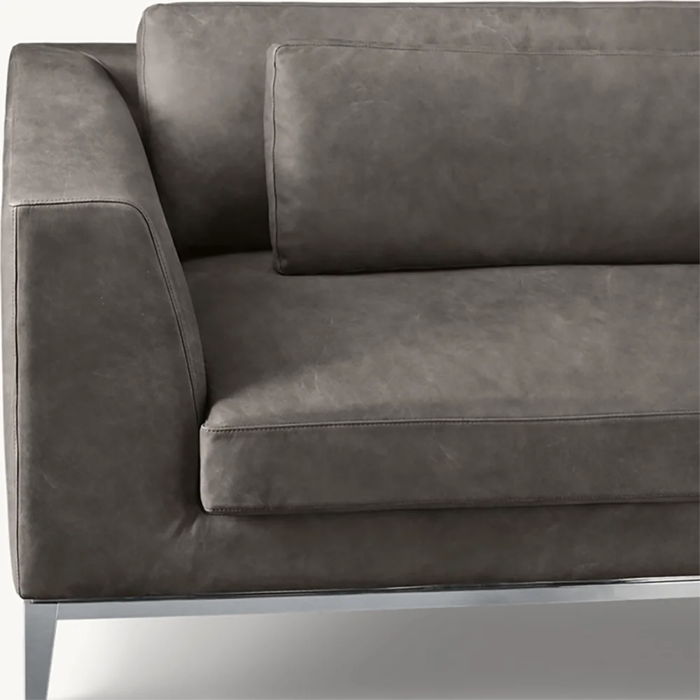Modern Design Luxury Living Room Set Premium Leathe Sectional Living Room Furniture Sofa Home Sofa Deep-seating Slim Arms Sofa