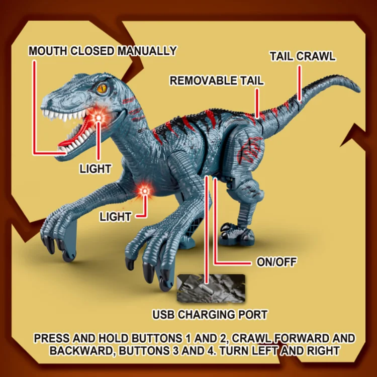 8 Function 2.4G Walking Dinos Remote Control Dinosaur Big Dinosaur Toys Electric Toys Walking Model