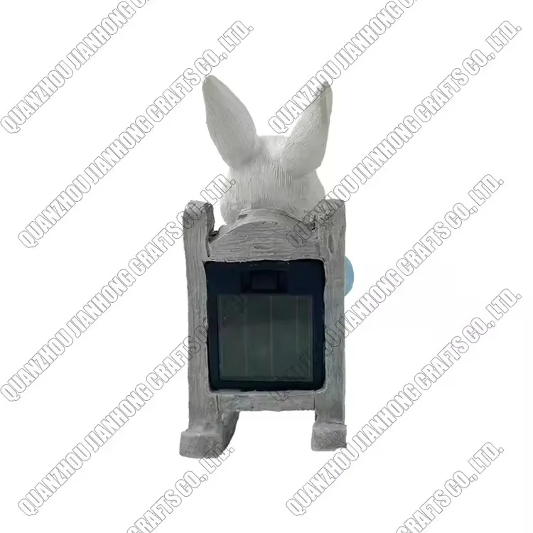 Personal Design Hot Selling Resin Cartoon Rabbit Doll Sculpture Animal Figurines For Home Decor