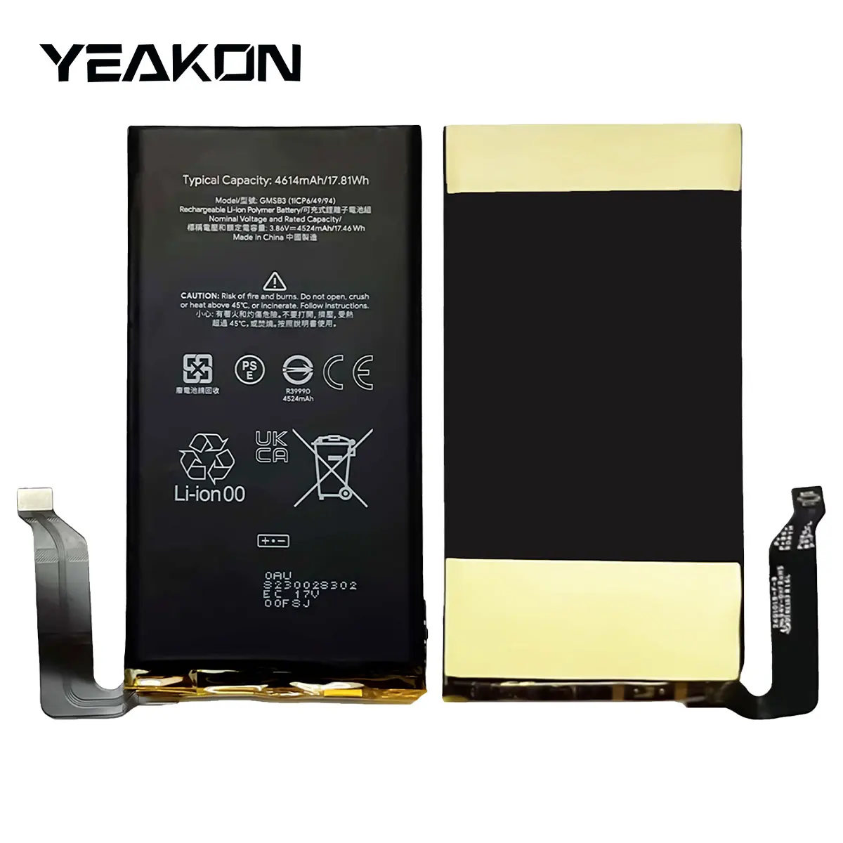 Mobile Phone Battery Replacement GMSB3 for Google Pixel 6 GB7N6 G9S9B16 3.86V 4614mAh lithium ion battery